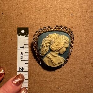 Blue Cameo Brooch